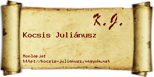Kocsis Juliánusz névjegykártya